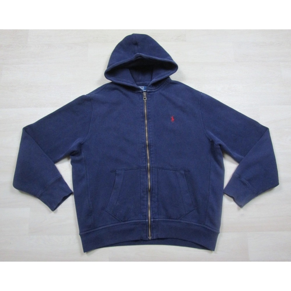 Vintage 90s Polo Ralph Lauren Hoodie Men's (L) Full Zip Thermal Lined Hood